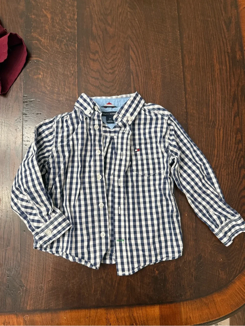 Tommy Hilfiger Navy & White Gingham Button-Down Shirt